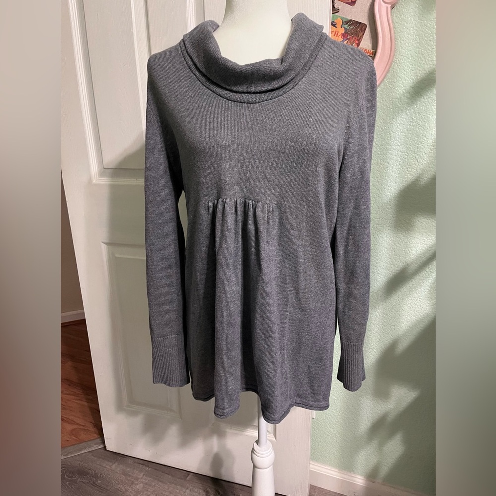 Eddie Bauer Charcoal Cowl Neck Tunic
